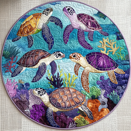 Turtle Comfort Quilted Round Mat NCU0TL1469