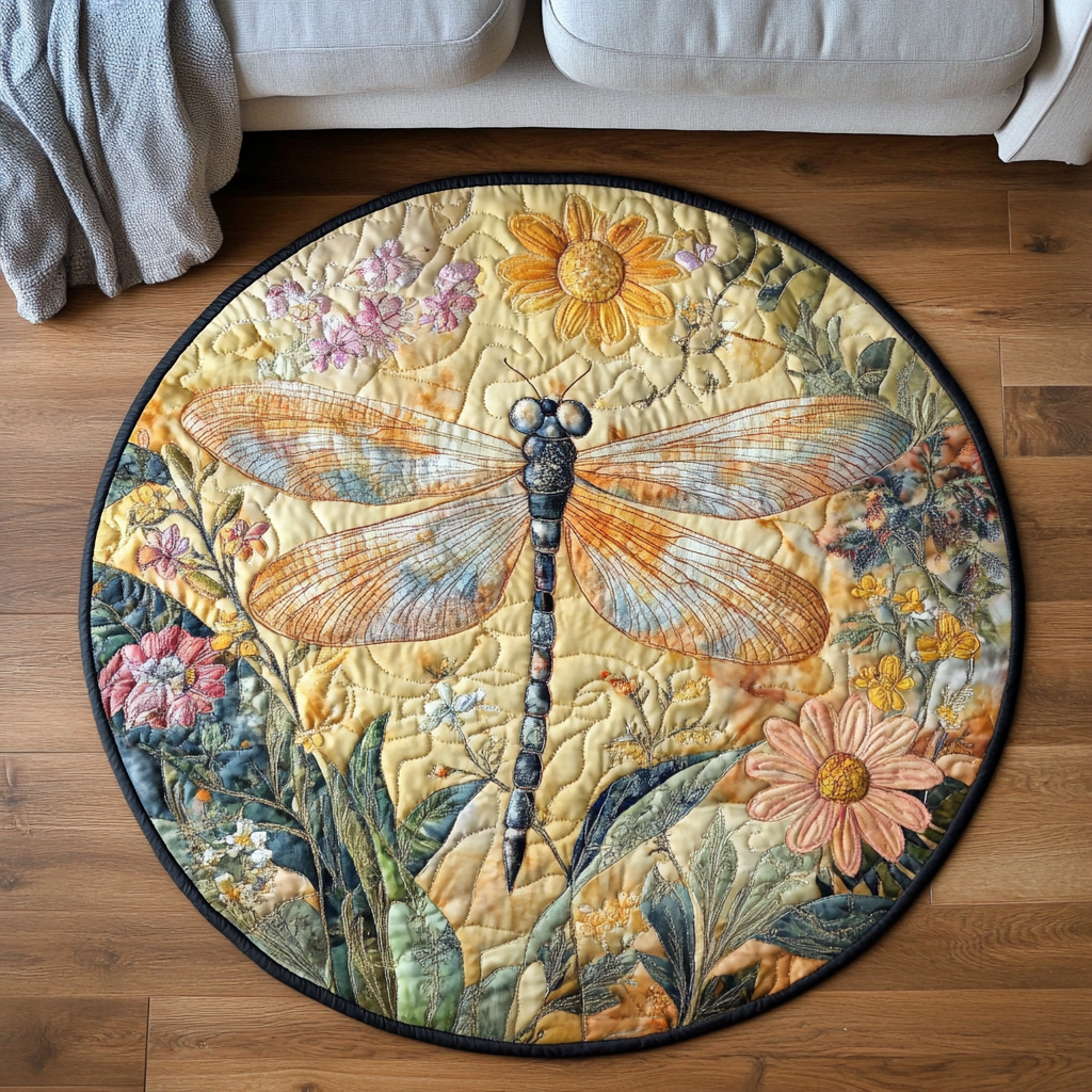 Gliding Jewel Quilted Round Mat NCU0DK4915