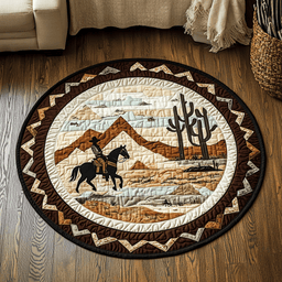 Cowboy Horizon Quilted Round Mat NCU0VH2257