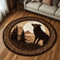 Silver Prowl Quilted Round Mat NCU0DK4863