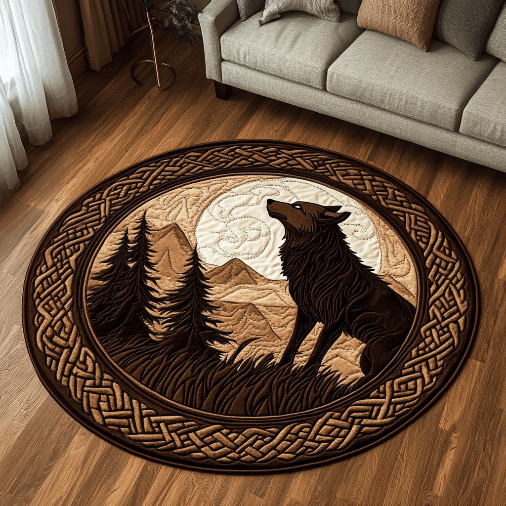 Silver Prowl Quilted Round Mat NCU0DK4863
