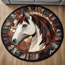 Fiery Hooves Quilted Round Mat NCU0VH2871