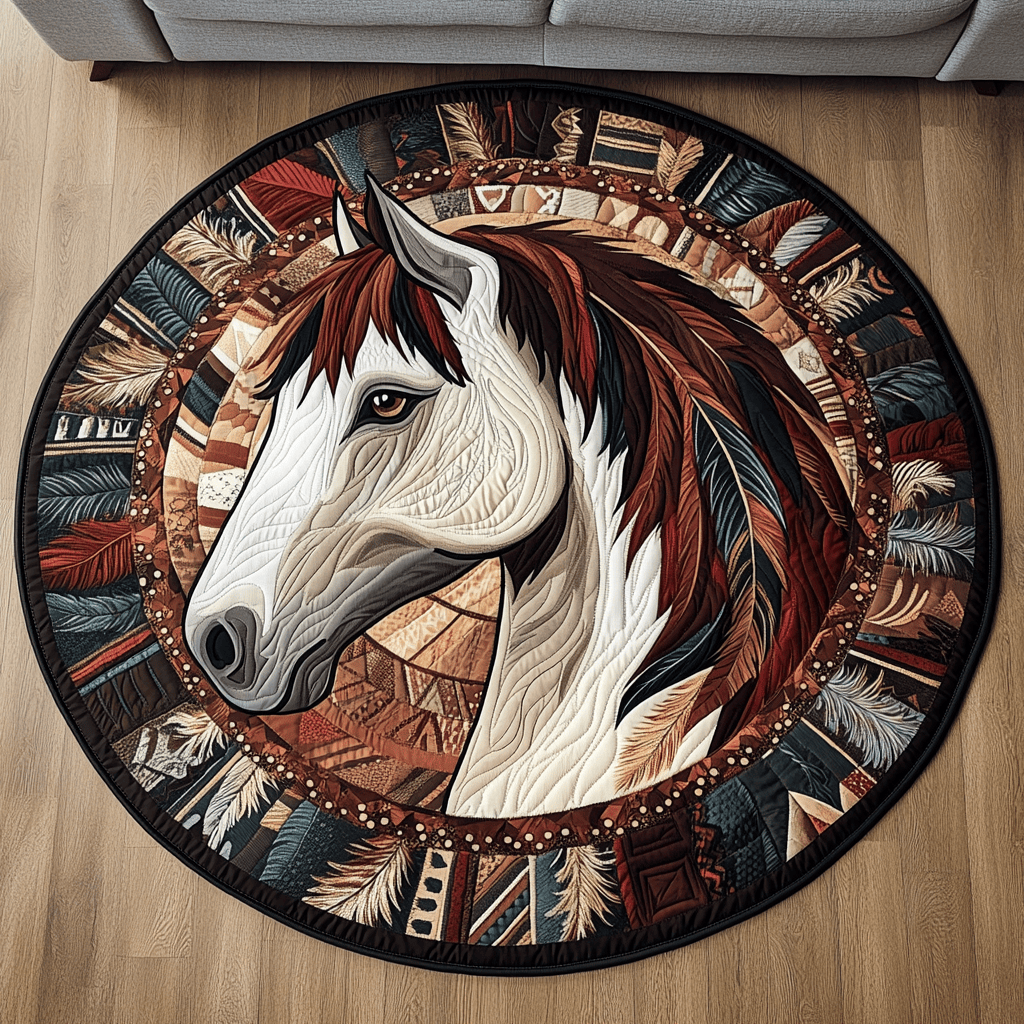Fiery Hooves Quilted Round Mat NCU0VH2871