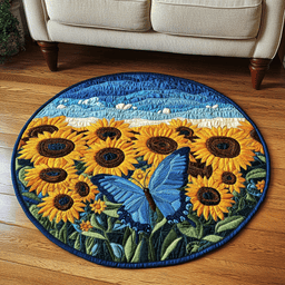 Flutter Grace Quilted Round Mat NCU0DK4651