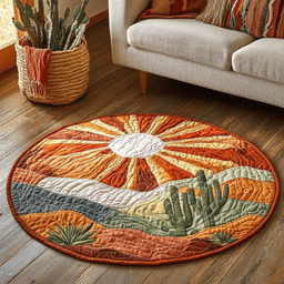 Cactus Sunrise Quilted Round Mat NCU0VH3035
