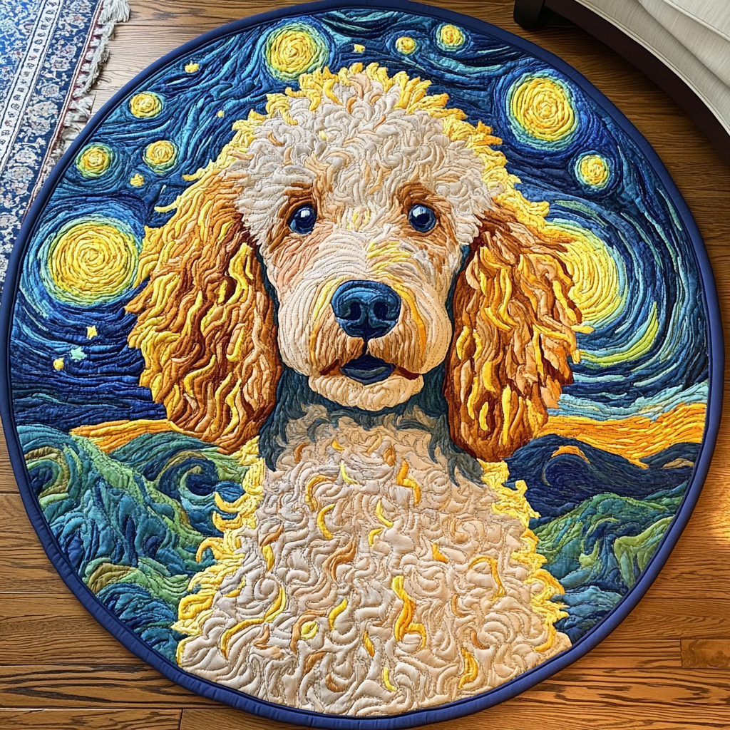 Graceful Woof Quilted Round Mat NCU0DK4715