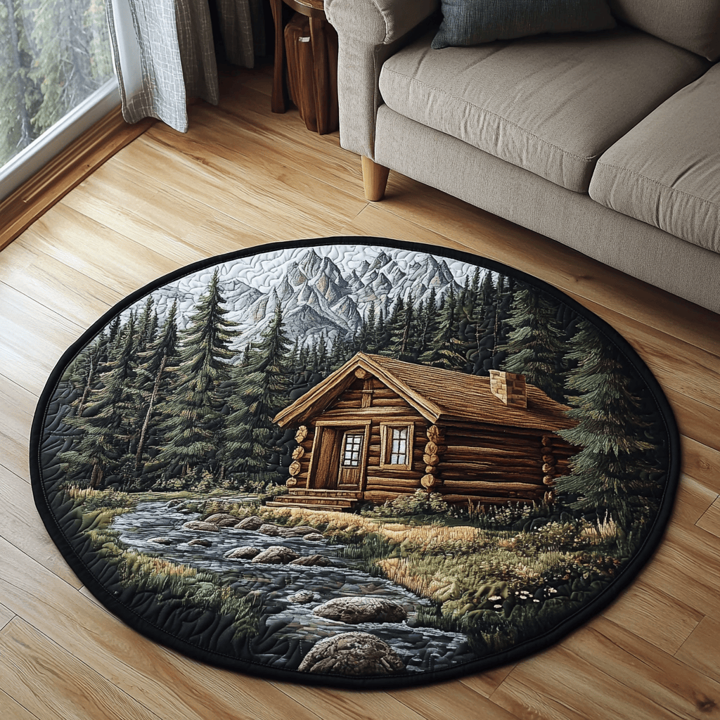 Cabin Comfort Quilted Round Mat NCU0DK4808