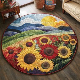 Blooming Horizon Quilted Round Mat NCU0PT4702