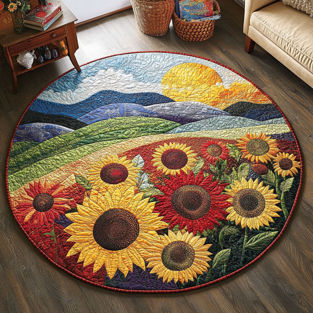 Blooming Horizon Quilted Round Mat NCU0PT4702