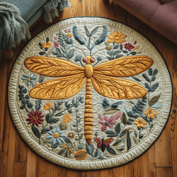 Ethereal Flutter Quilted Round Mat NCU0DK4916