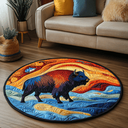 Great Plains Wanderer Quilted Round Mat NCU0DK4986