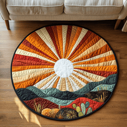Saguaro Sky Quilted Round Mat NCU0VH3041