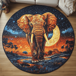 Sacred Trunk Quilted Round Mat NCU0DK4648