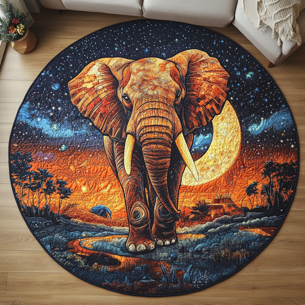 Sacred Trunk Quilted Round Mat NCU0DK4648