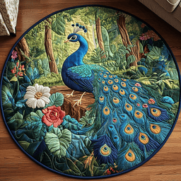 Royal Feathers Quilted Round Mat NCU0DV3381