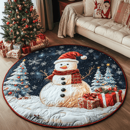Snowman Winter Glow Quilted Round Mat NCU0PD844
