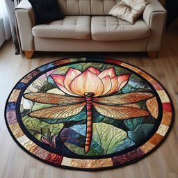 Golden Bloom Quilted Round Mat NCU0NT3822