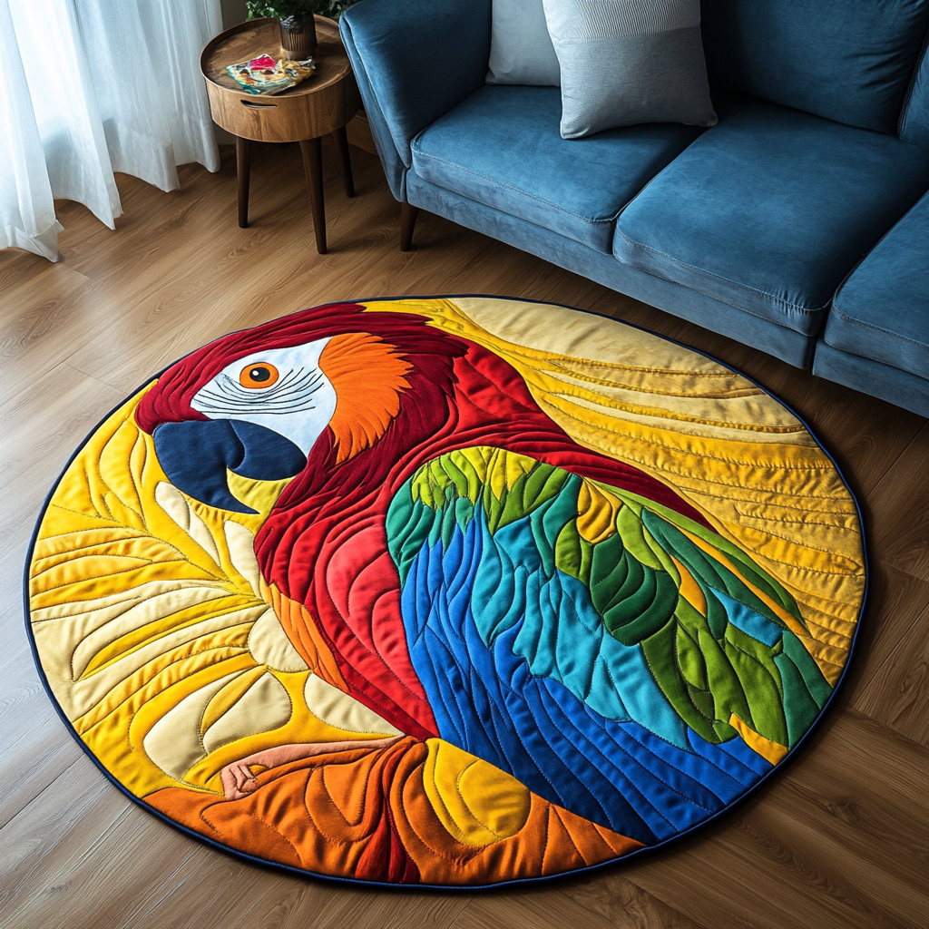 Vibrant Squawk Quilted Round Mat NCU0DK4709