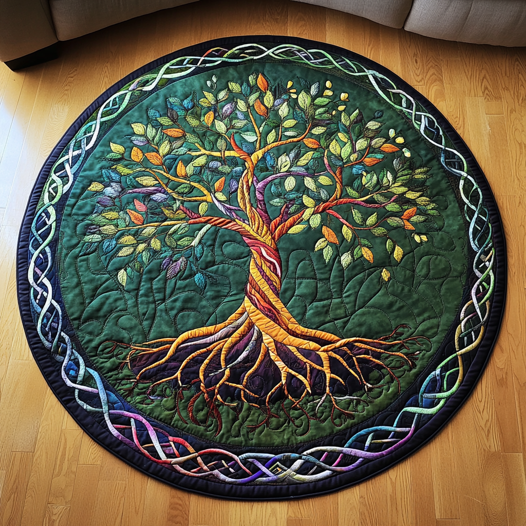 Enchanted Roots Quilted Round Mat NCU0NT3456