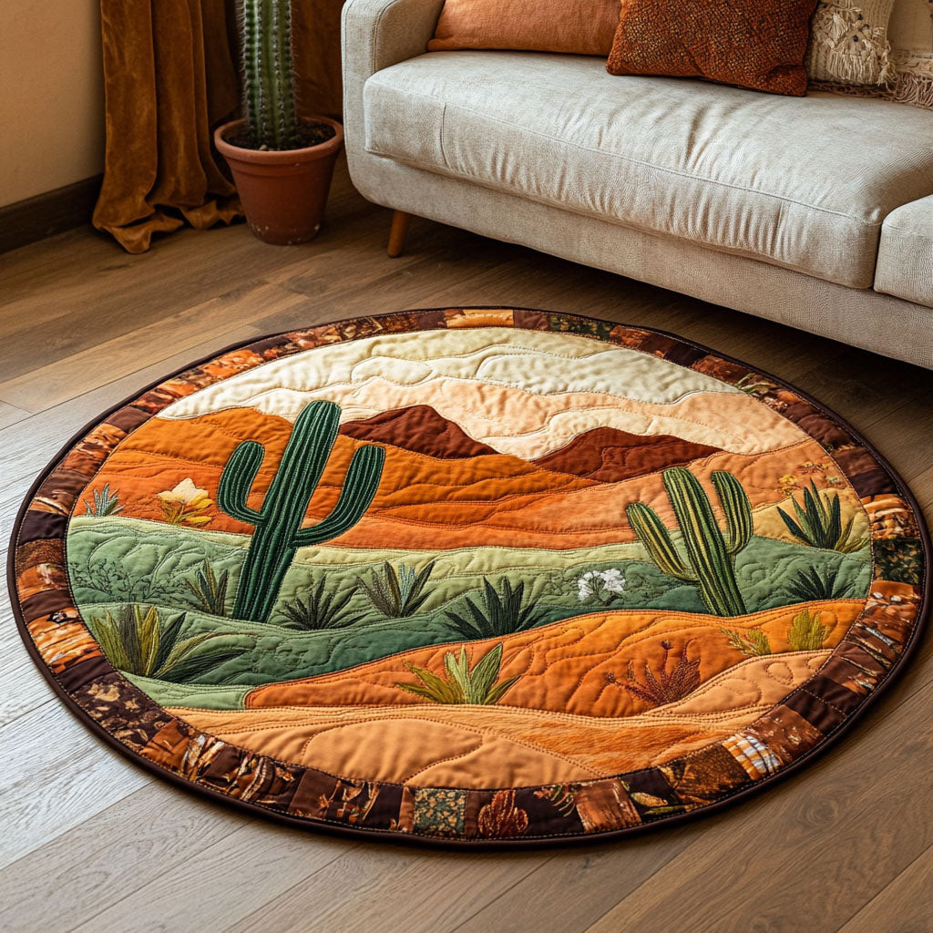 Cactus Valley Quilted Round Mat NCU0NT4435