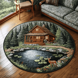 Cozy Timber Quilted Round Mat NCU0DK4806
