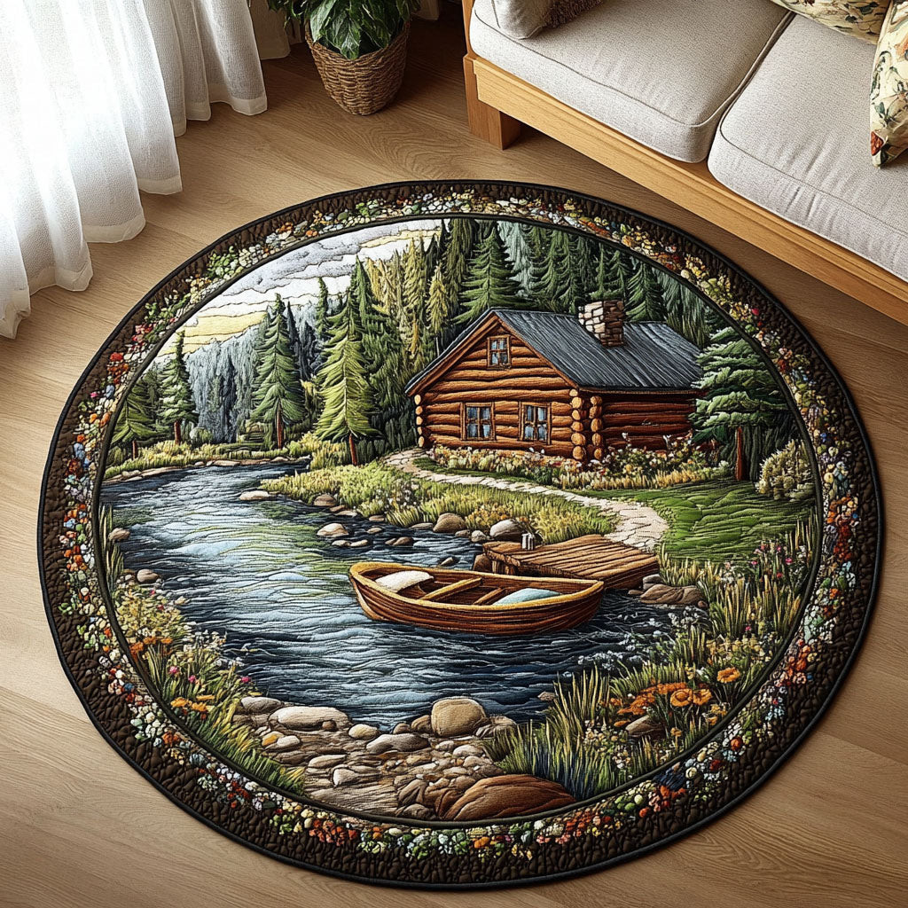 Riverside Hideaway Quilted Round Mat NCU0NT3842