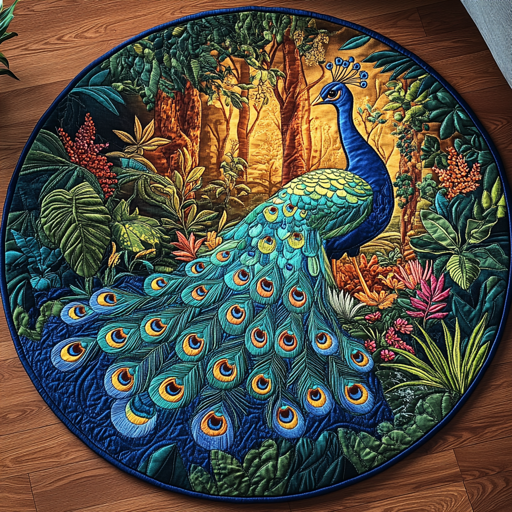 Opulent Plumage Quilted Round Mat NCU0DV3376