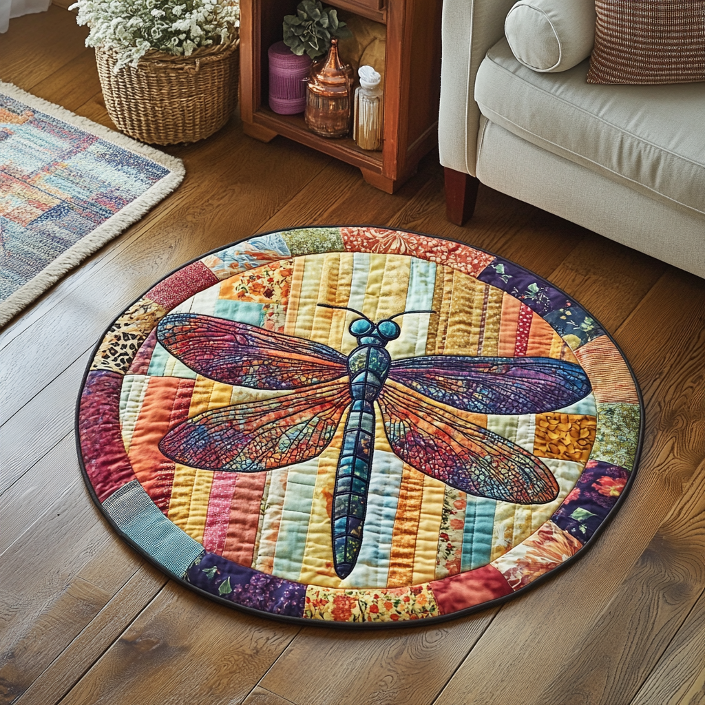 Dreamy Flight Quilted Round Mat NCU0VH3133