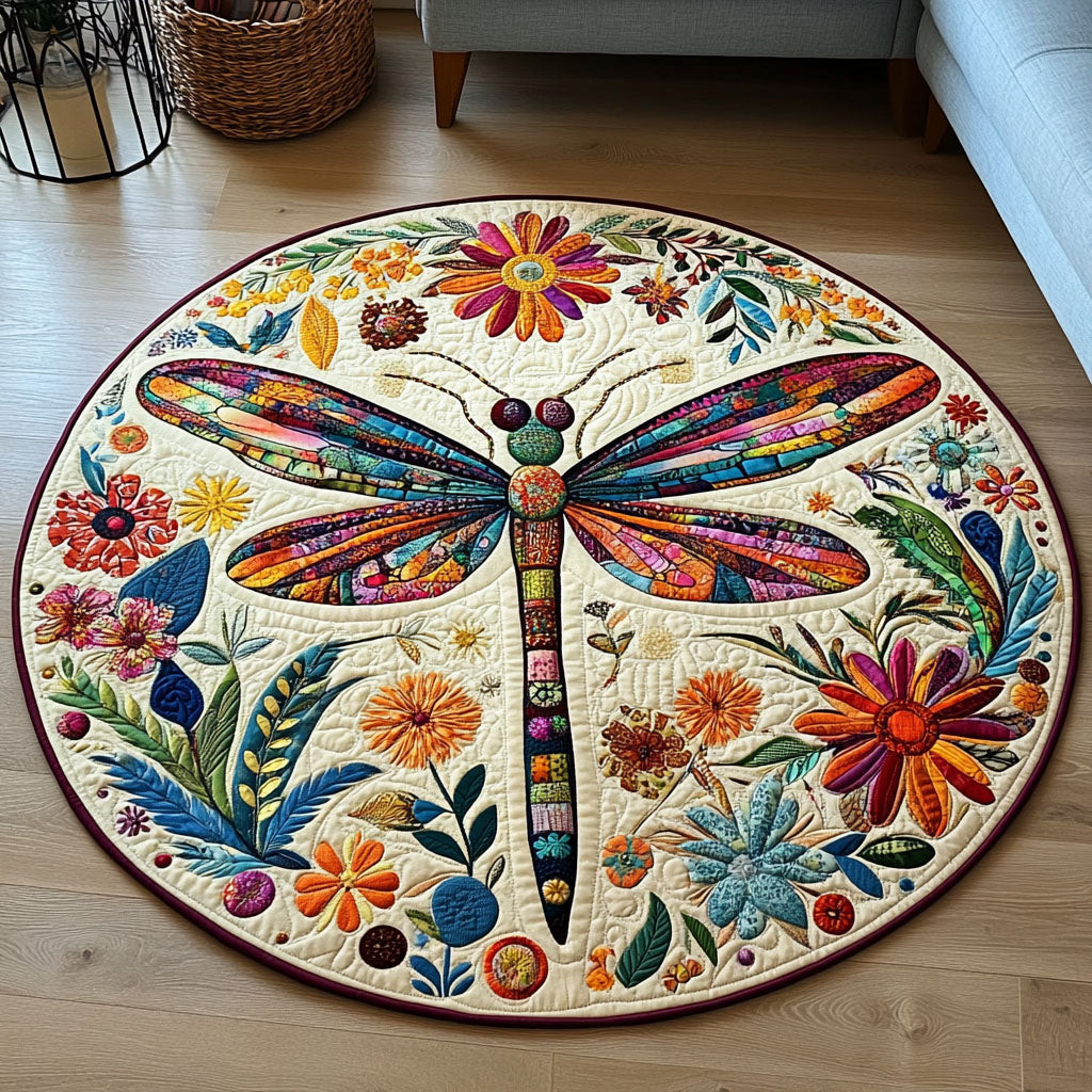 Flight of Whimsy Quilted Round Mat NCU0PT3885