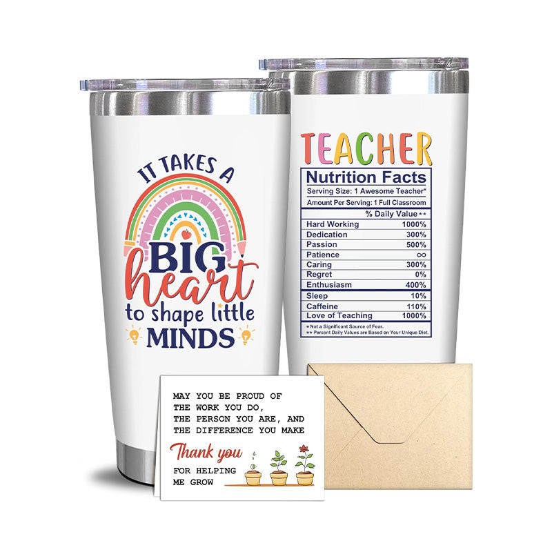It's Take A Big Hug - Teacher Nutrition Facts - 20 Oz Tumbler
