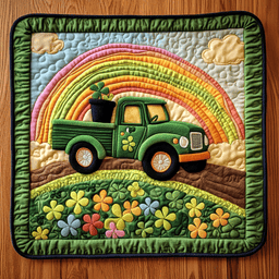 St Patrick's Day Truck DAI241224015 Quilted Placemats
