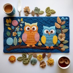 Owl TAI30112323 Quilted Placemats