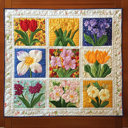 Spring Flowers DAI040225521 Quilted Placemats