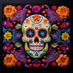 Sugar Skull TAI260224196 Quilted Placemats