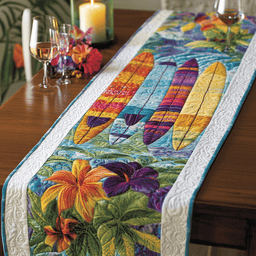 Floral Boards Quilted Table Runner NCU0NVH757