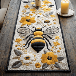 Golden Bee Quilted Table Runner NCU0NVH494