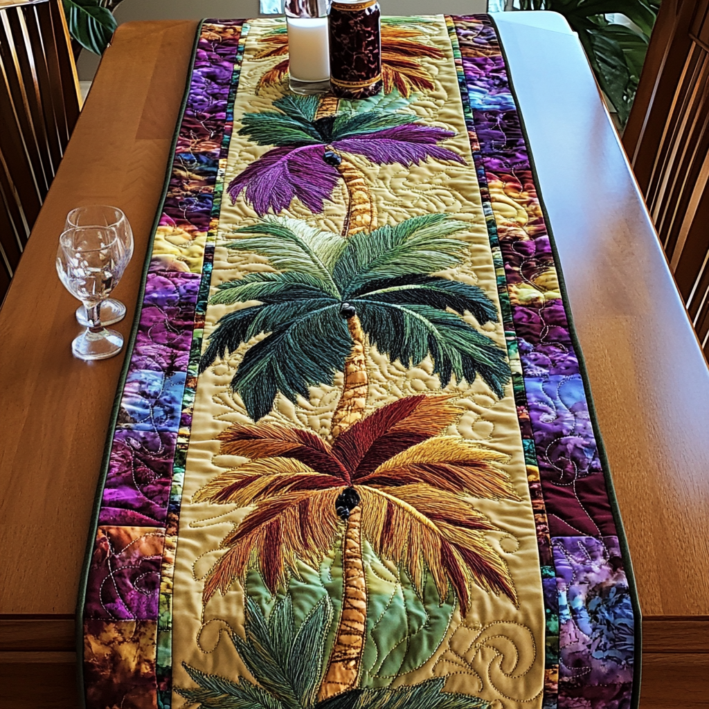 Beach Garden Quilted Table Runner NCU0NVH734