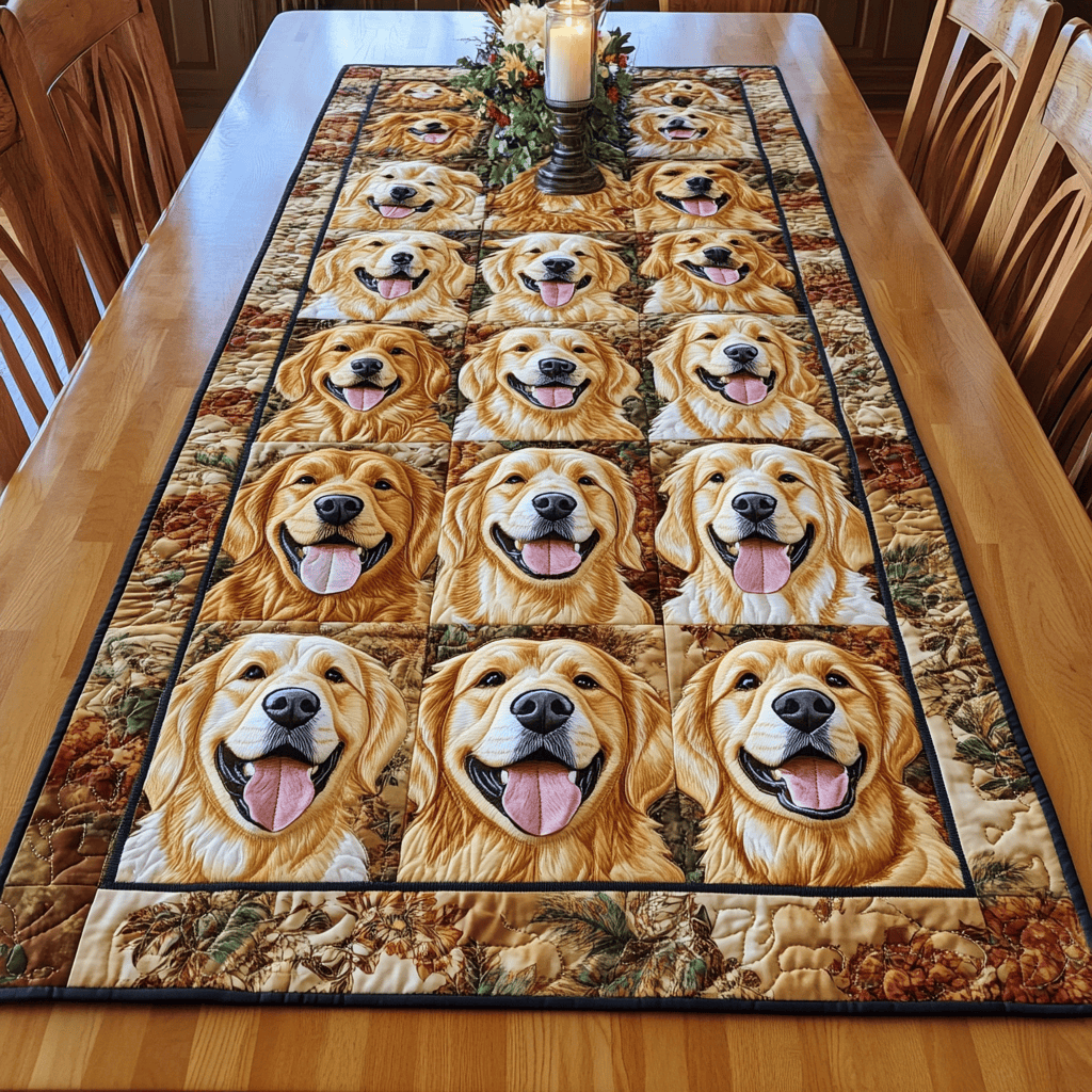Golden Gathering Quilted Table Runner NCU0NVH838
