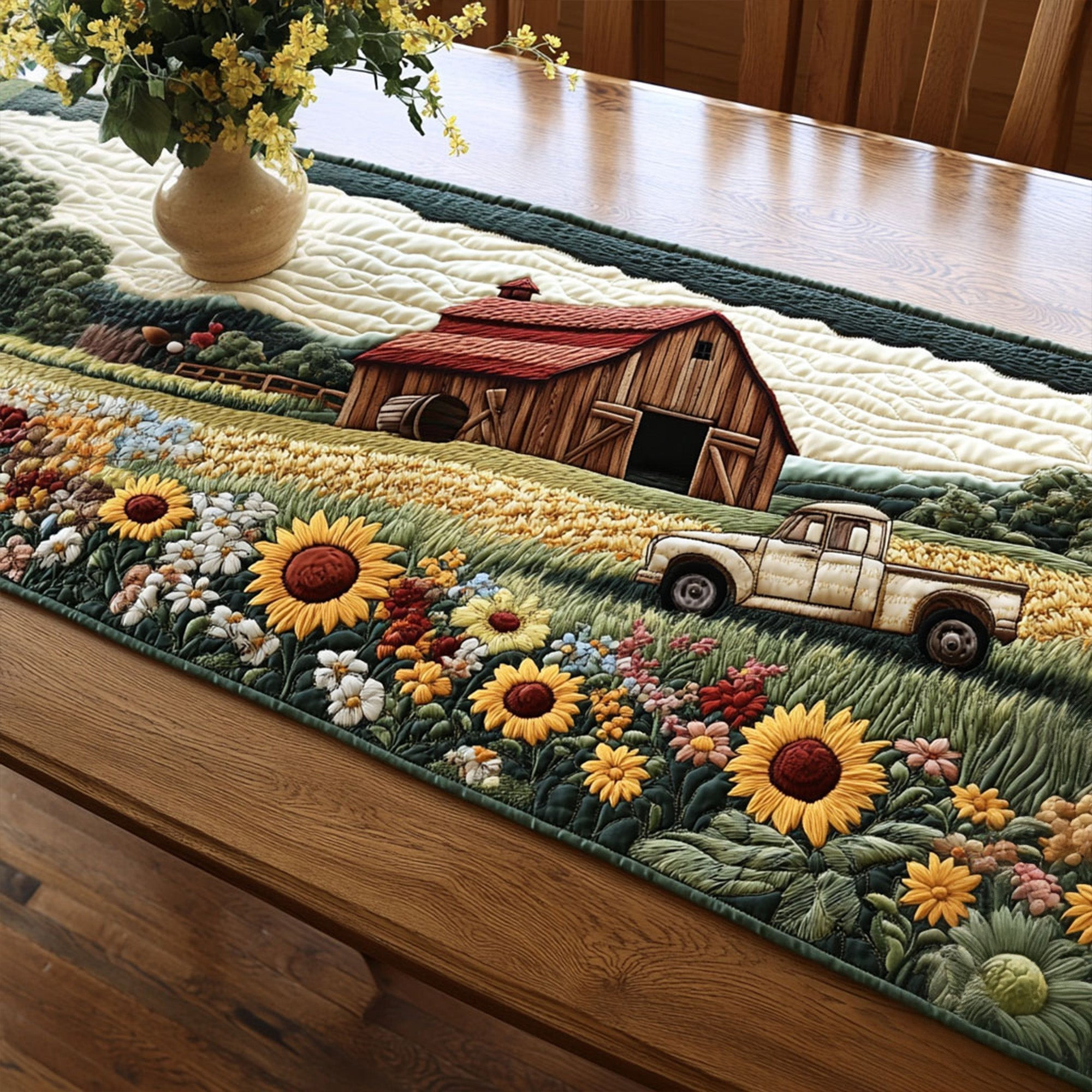 Fields of Gold Quilted Table Runner NCU0PTT405