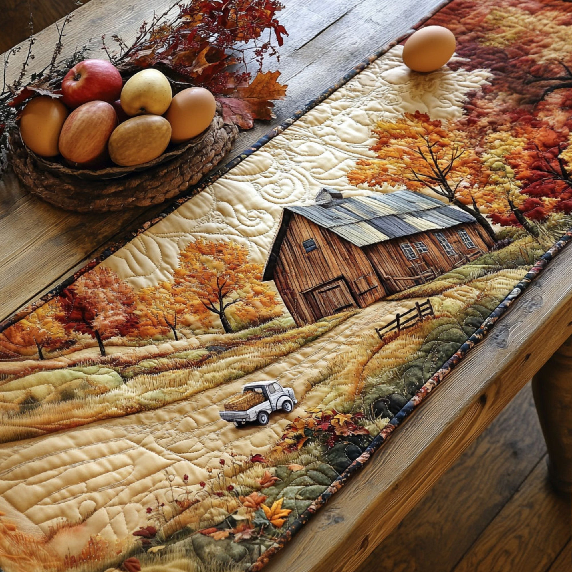 Autumn at the Barn Quilted Table Runner NCU0PTT403