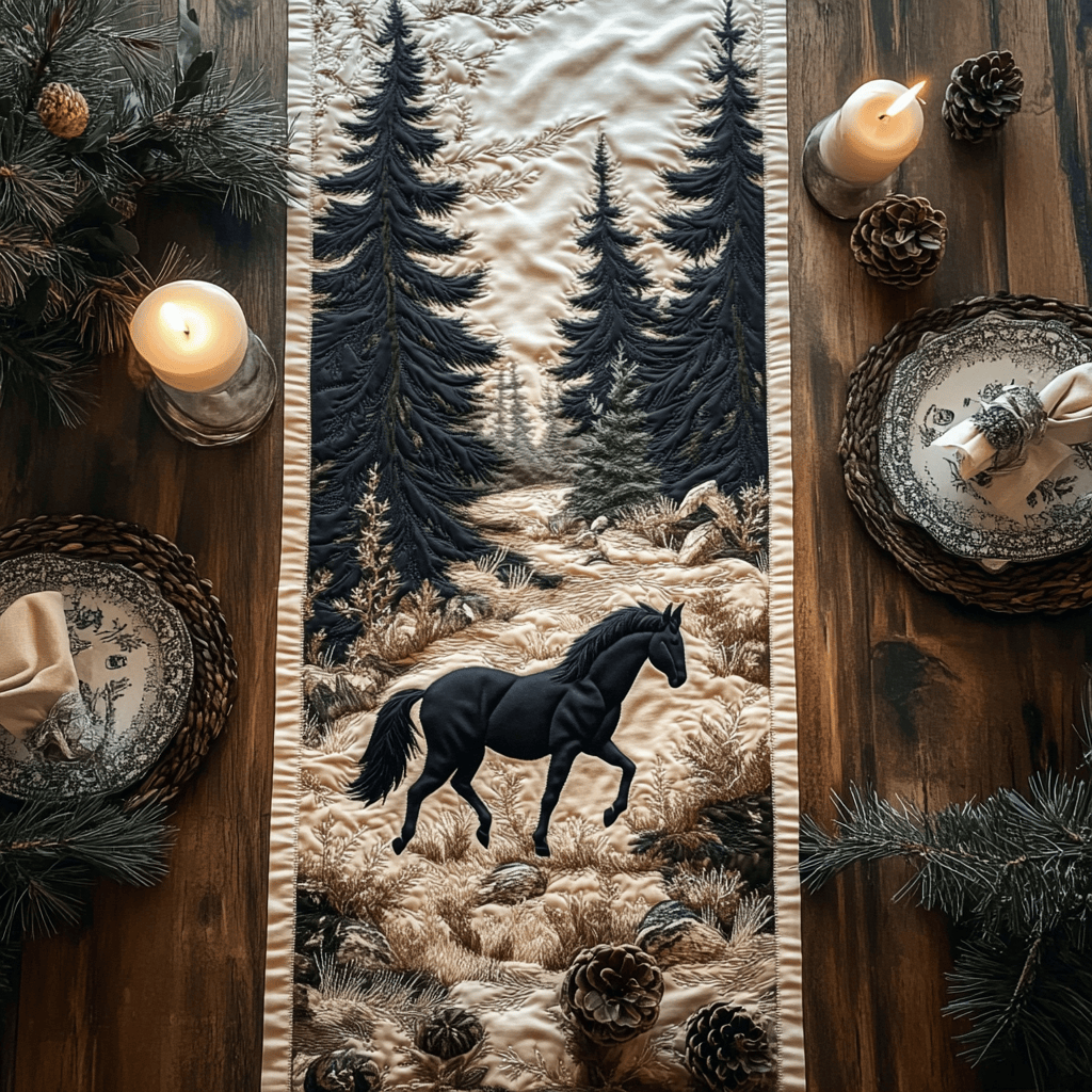 Horse Whisperer Quilted Table Runner NCU0NVH436