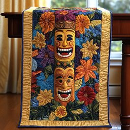 Hawaiian Totems Quilted Table Runner NCU0PTT372