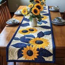 Sunflower Rise Trail Quilted Table Runner NCU0PTT258
