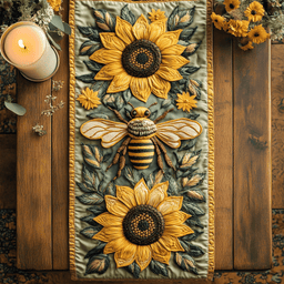 Sunflower Buzz Quilted Table Runner NCU0NVH499