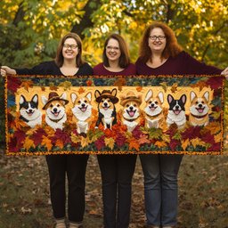 Corgi Cluster Quilted Table Runner NCU0NNT778