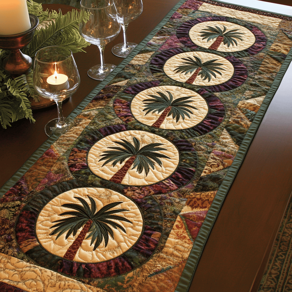 Palm Horizon Quilted Table Runner NCU0NVH731