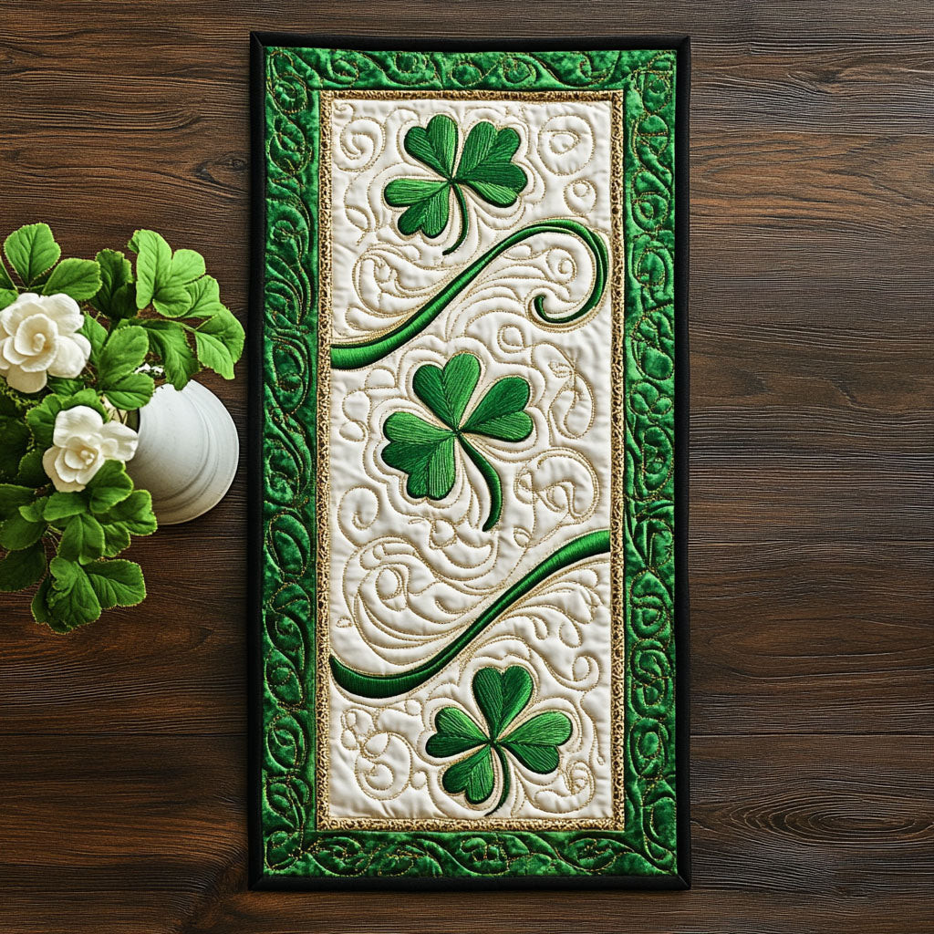 Clover Charm Quilted Table Runner NCU0PTT130