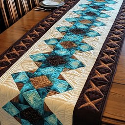 Turquoise Trails Quilted Table Runner NCU0PTT196