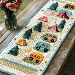 Playful Camp Vibes Quilted Table Runner NCU0NNT334