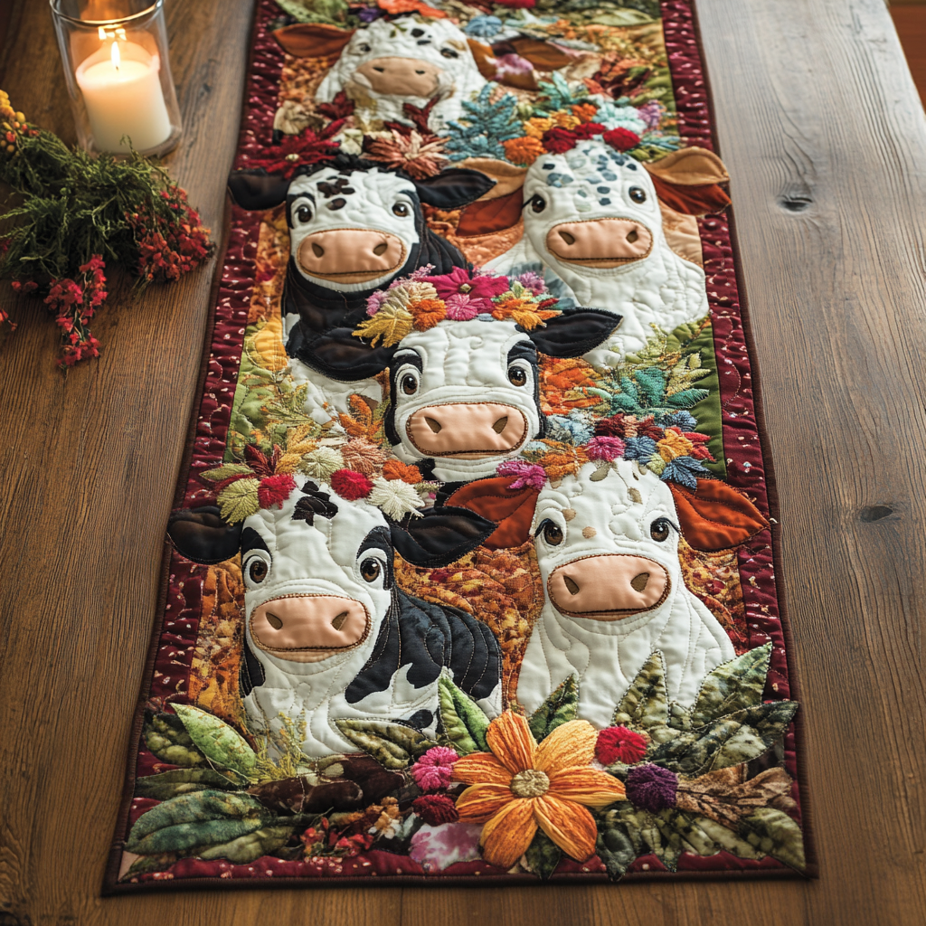 Cow Charm Quilted Table Runner NCU0NVH171